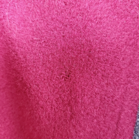 Vintage Leslie Fay Wool Blend Black Gray Maroon Hooded Boho Bomber Jacket XL - Picture 14 of 14